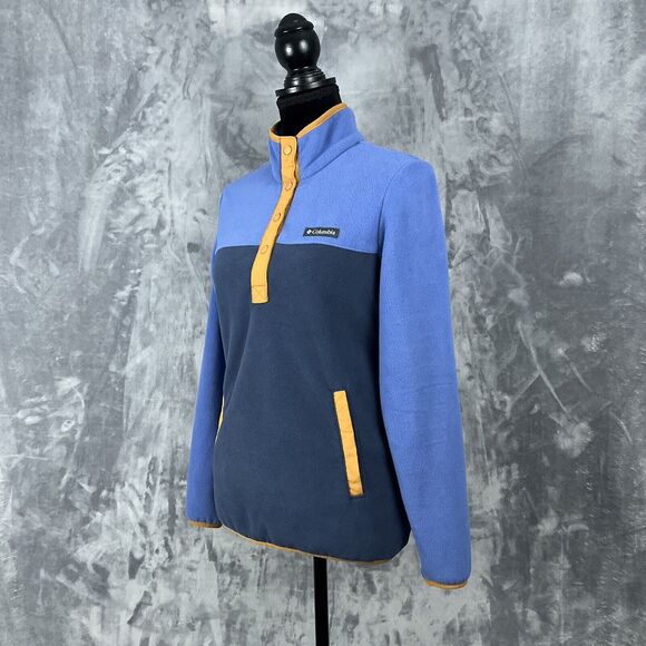 Columbia Womens Foster Creek Blue Fleece T-Snap Pullover Size XS Style XL0359 - Picture 2 of 8